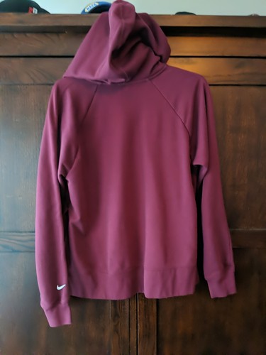 Nike Logo Sweatshirt Women Extra Small XS Purple Dri Fit Hood Stretch Pullover - Picture 10 of 21