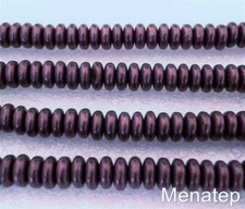 50 6mm Czech Glass Rondelle Beads: Metallic Suede Pink