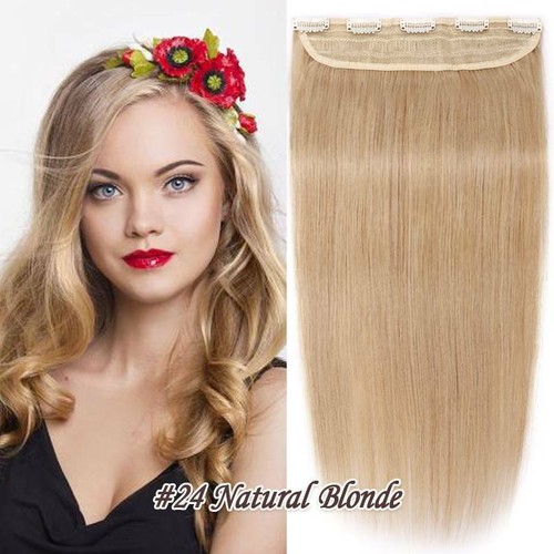 Real Remy Hair 3/4 Full head One Piece Clip in Human Hair Extensions 16-24inch - Picture 23 of 30