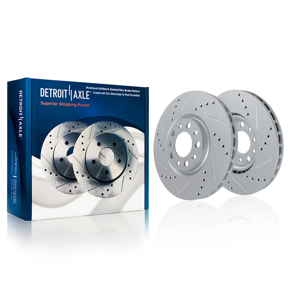 4pc Front Rear Drilled Slotted Brake Rotors for 2013 2014 2015 2016 Dodge Dart - Image 3 of 4