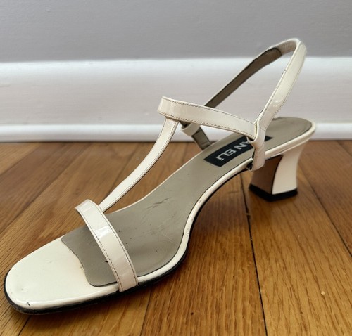 Vaneli Women's White Patent Strappy Sandal Block Heel Size 8 - Picture 17 of 24