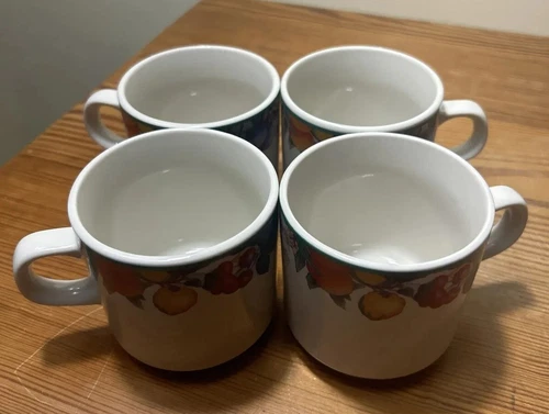 Maplehill Stoneware - Harvest - Tea  Coffee Cup - 3" Tall x 3" Diameter Set Of 4