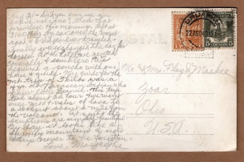 RPPC Paricutin Vulkanausbruch Michoacán Mexiko 1949 Echtfoto Postkarte - Bild 2 von 2