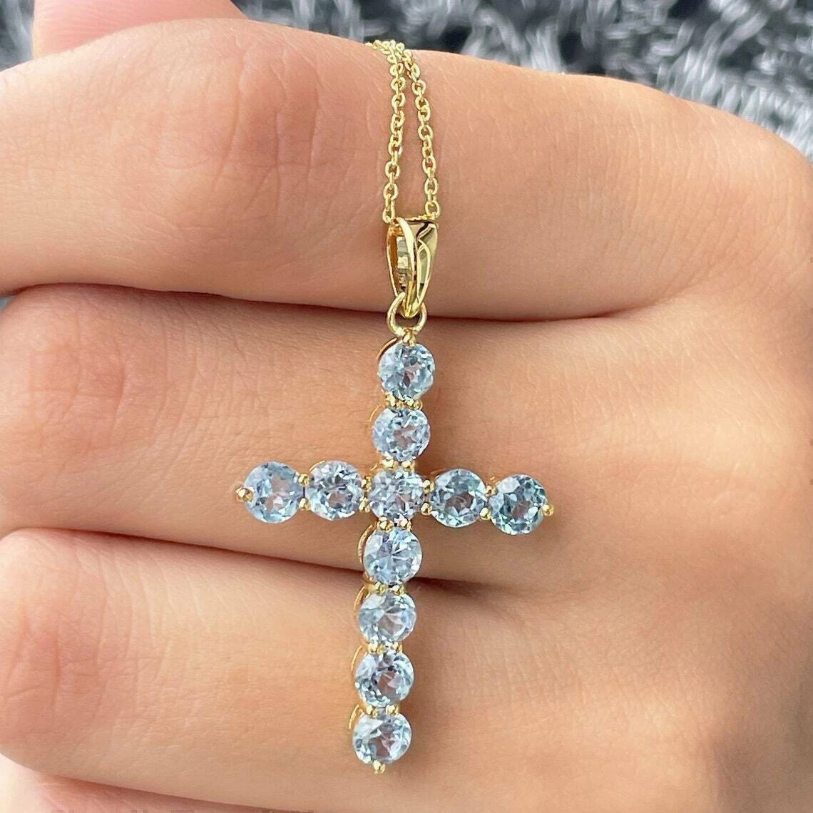 Aquamarine on sale cross pendant