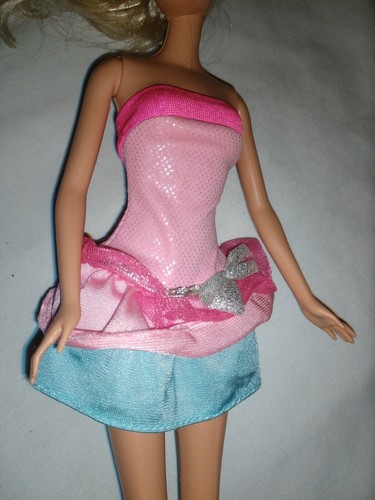 Barbie Doll STRAPLESS SPARKLE PINK BOW SHORT DRESS - Picture 4 of 10