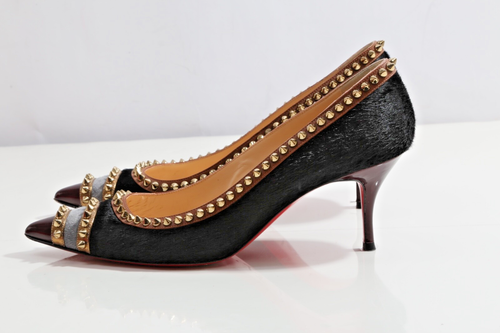Christian Louboutin Pumps Kalbshaar Malabar Nieten spitz zulaufend Heels Gr. 41 - Bild 3 von 18