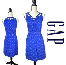 GAP Blue Print Fit and Flare Dress sz Small