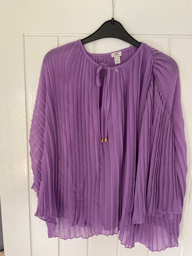 River island purple pleated top size 8. new - Picture 2 of 5
