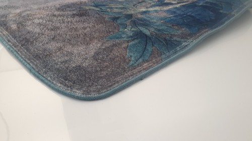 Teppich 200x300 cm Kurzflor, Modern Design , Blumenmuster, Blau - Bild 6 von 6
