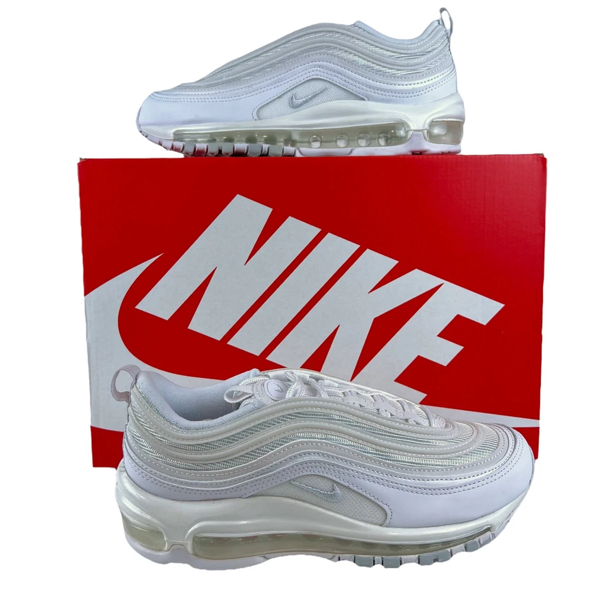 Nike Air Max 97 Triple White Platinum 921733 100 Women s Size