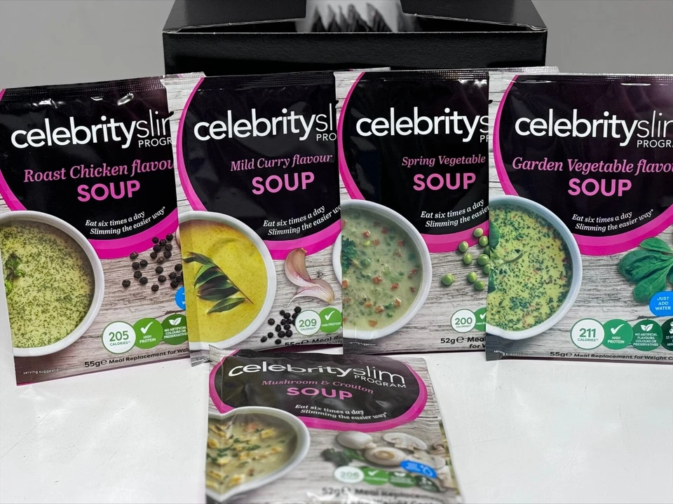 30 sachets Celebrity Slim Mixed Vegetable & Garden Veg Soups weight management