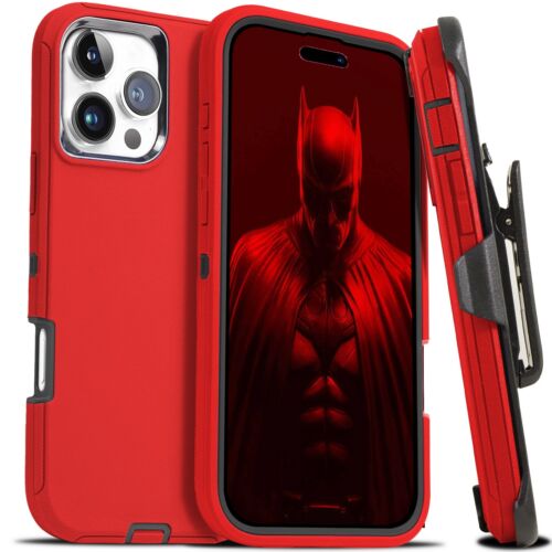 For iPhone 16 15 14 Plus 13 12 Pro Max Shockproof Heavy Duty Case + Belt Clip - Picture 12 of 14