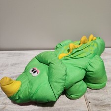 Vintage 1992 Fisher Price Puffalump Dino Roars Green Triceratops Dinosaur Plush