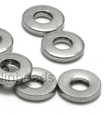 4 Big Hole Stainless Steel Silver Metal 8mm Flat Round Rondelle Donut Disc Beads