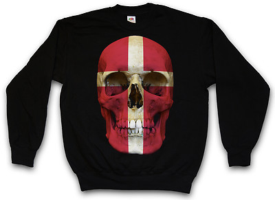 DENMARK SKULL FLAG SWEATSHIRT PULLOVER SWEATER - Banner Biker MC danish Dänemark