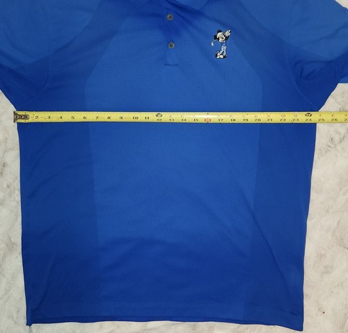 Nike Golf x Walt Disney World Mickey Mouse Dri-Fit Blue Polo Shirt Men's XL EUC - Imagen 9 de 11