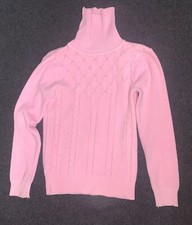 Sweater Kids Pink Turtle Neck Long Sleeve Casual Sweater size 7 i740