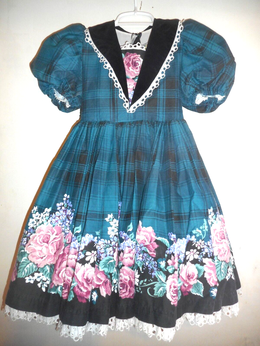 blue dress for baby girl Thalia Babydoll Dress in 90's Daisy Black and White main image 1