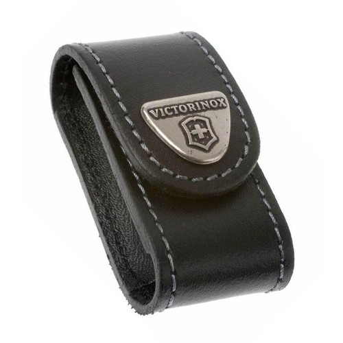Victorinox Swiss Army Knife Black Leather Pouch for Mini Champ | 6cm Long - Picture 4 of 4