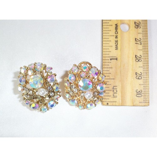 Gold 4 pcs Statement Rhinestone AB Necklace Set, Bridal prom Party Necklace - Picture 9 of 10