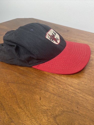 Vintage Guess Jeans 1980s 1990s Baseball Hat Cap Snap Back Black Red USA Cotton - Picture 3 of 9