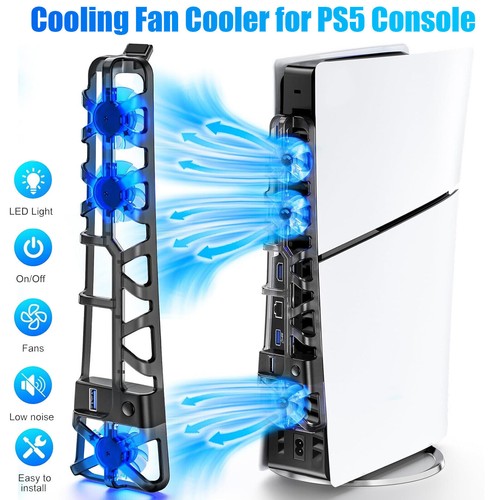 Upgraded 3 Speeds Cooling Fan Cooler External For PS5 Slim Disc/Digital Console - Picture 10 of 11