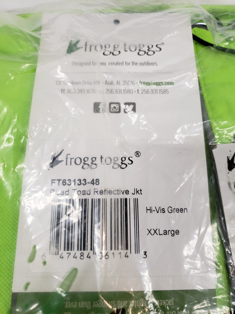 Frogg Toggs FT63133-48 XXL Green Full Zip Reflective Hooded Jacket