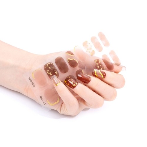 16Pcs/pack Nail Wraps Women Nail Polish Strips Solid Color Fingernail Stickers - Picture 21 of 25