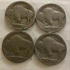 4 LOT Vintage Buffalo Nickels Indian Head 5¢ Denom 1924 1936 1937 Unknown Year