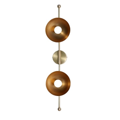 2 Lights Brass Sputnik Wall Sconce Handmade Brass Wall Lamp / Flush Mount