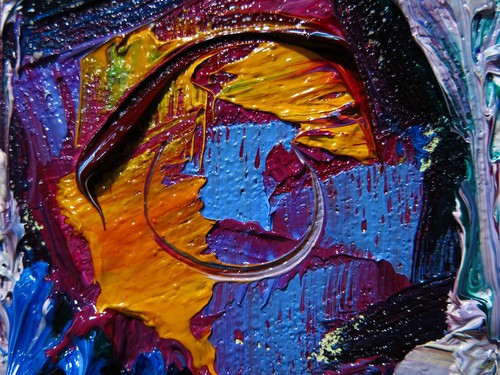 ORIGINAL OIL PAINTING ON CANVAS ABSTRACT CONCEPTUAL MODERN OUTSIDER POP COLORFUL - Picture 9 of 24