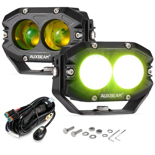 AUXBEAM Pair LED Fog Light Amber Spot Beam Offroad Driving Lamp ATV SUV Truck - Picture 7 of 12