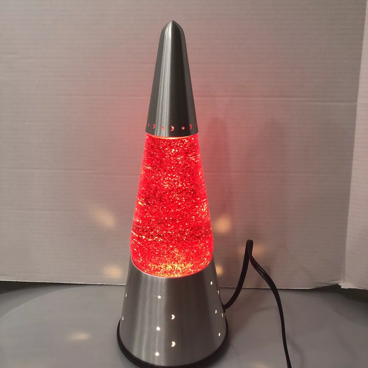 Vintage Original Lava Brand Motion Lamp Wizard Red Silver Model