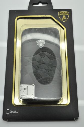 Étui portefeuille à rabat ultra mince sous licence officielle Lamborghini pour iPhone 5/5S BK - Photo 1/2
