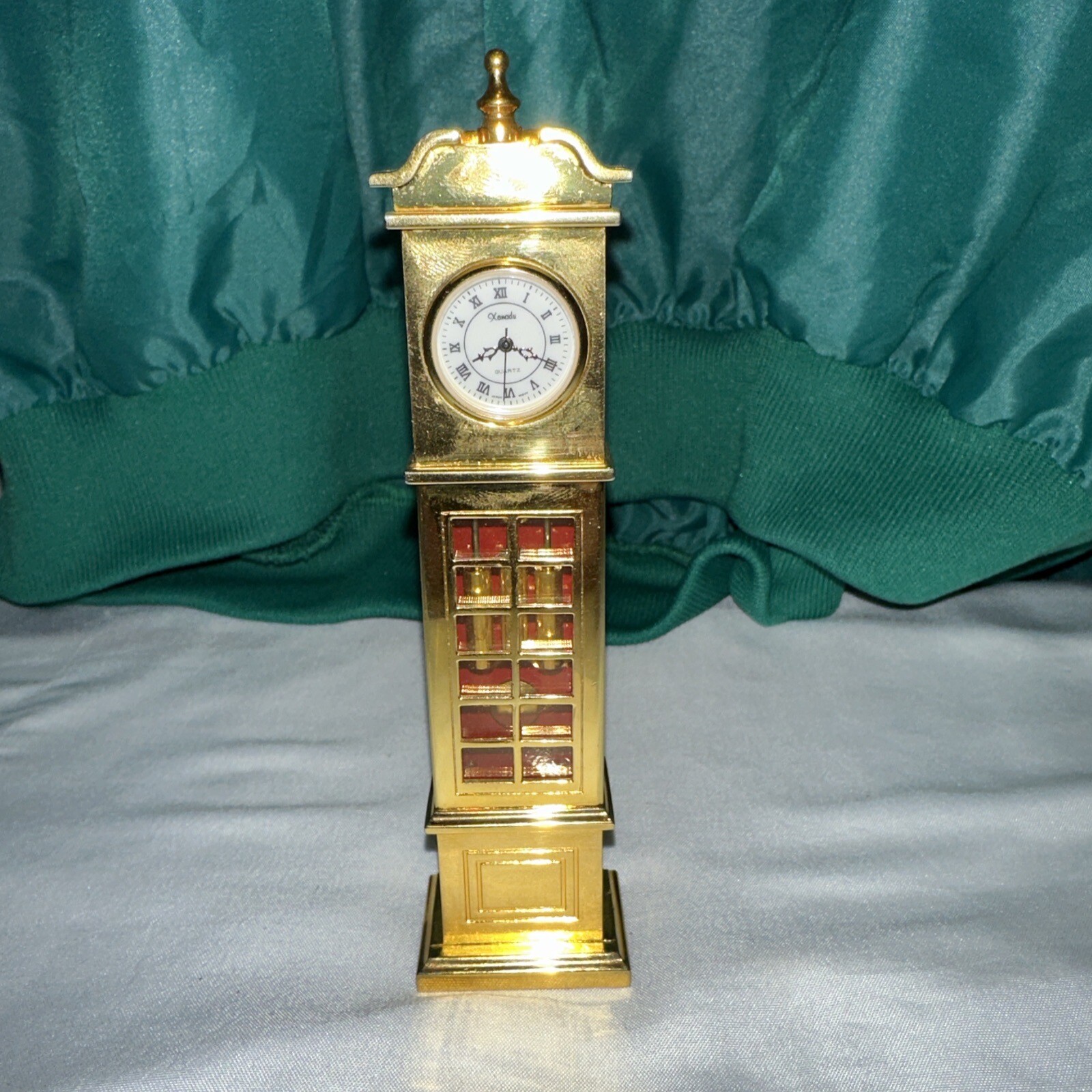 MINIATURE BRASS GRANDFATHER CLOCK BY XANADU