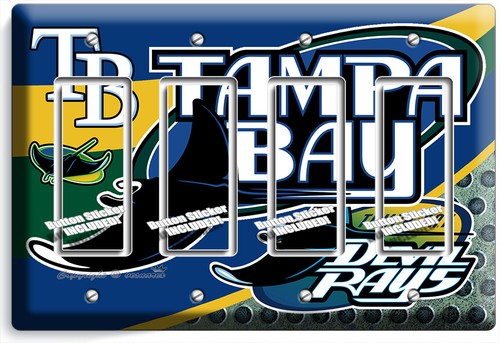 TAMPA BAY DEVIL RAYS BASEBALL TEAM LICHTSCHALTER STECKDOSE PLATTE MANN HÖHLE ZIMMER DEKOR - Bild 16 von 34