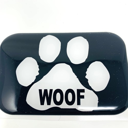 Dog Paw Black and White Belt Buckle Vinyl Sticker - Picture 5 of 5