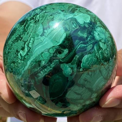Bola de cristal esfera de cuarzo malaquita natural de 2,52 lb recoge energía espiritual - Imagen 5 de 13