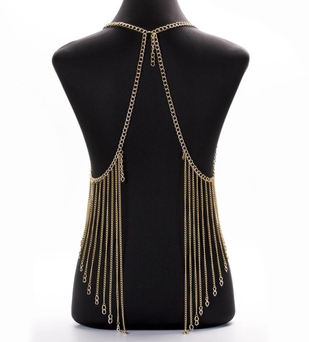 Modeschmuck Damen Körper Kette Bikini Geschirr Kostüm Party Accessoire Halskette - Bild 5 von 6