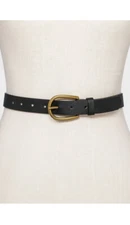 Universal Thread Women's Elongated Gold Buckle Belt Black Size S