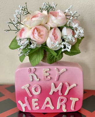 Valentine s Day Key To My Heart Table Decor Floral Arrangement Gift