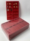 LOT 2 BOX PLATEAUX EN FEUTRINE AVEC COUVERCLES POUR FEVES MINERAUX LEGO DIVERS!