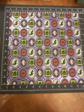 Scrapbook paper lot 12x12 Halloween K Co Ghostly Greetings Cameo Purple Foil 5p