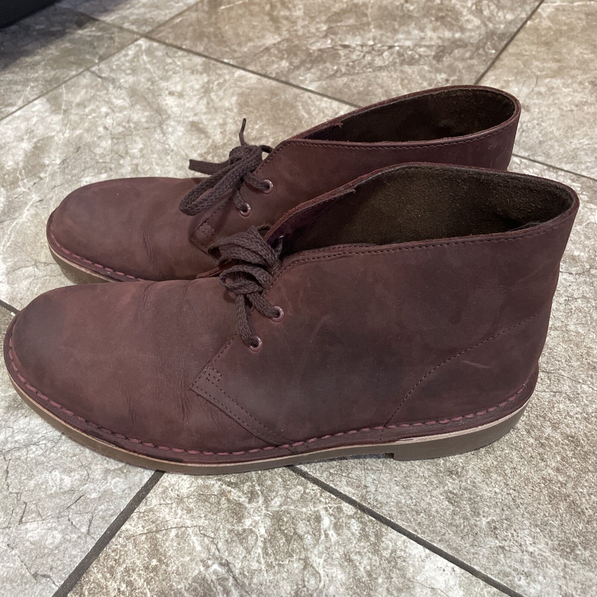 Clarks Men\'s Bushacre 2 Leather Chukka Boots Size 9.5 Clarks Bushacre 2 Chukka Desert Leather Boots Ankle High  main image 4