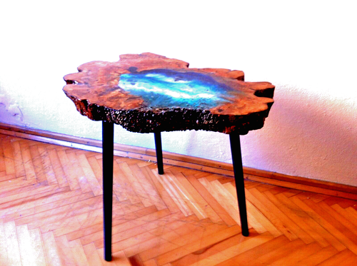Unique Live Edge Coffee Table, Ocean Sea Decor Olive Wood Coffee Table,Handmade. - Picture 3 of 11