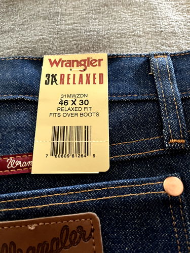 Wrangler Men's 46x30 3K Relaxed Fit Cowboy Cut 31MWZDN Over Boots Jeans NWT - Picture 2 of 6