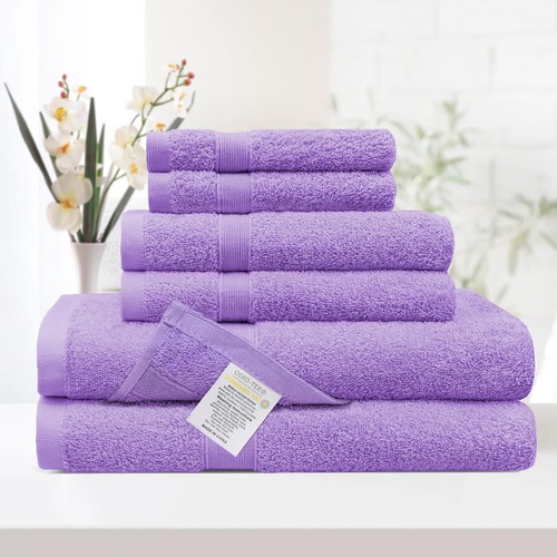 Premium 100% Cotton 6 Pack Soft Absorbent 500GSM Bath Hand Towels Face Washers - Picture 19 of 19
