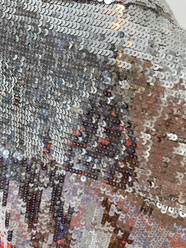 NWT Pinko Sequin Duster in Silver Size IT 44 US 8 - Picture 8 of 11