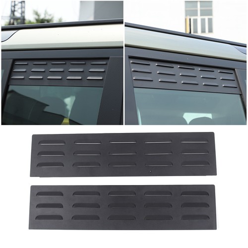 Black 2nd Row Door Window Vents Screens Exterior For Land Rover Defender 20-23 - Picture 2 of 14