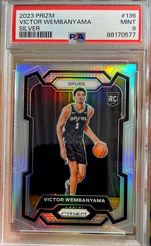2023-24 Panini Silver Prizm Rookie Victor Wembanyama Rookie #136 Spur PSA 9 MINT - Picture 2 of 3